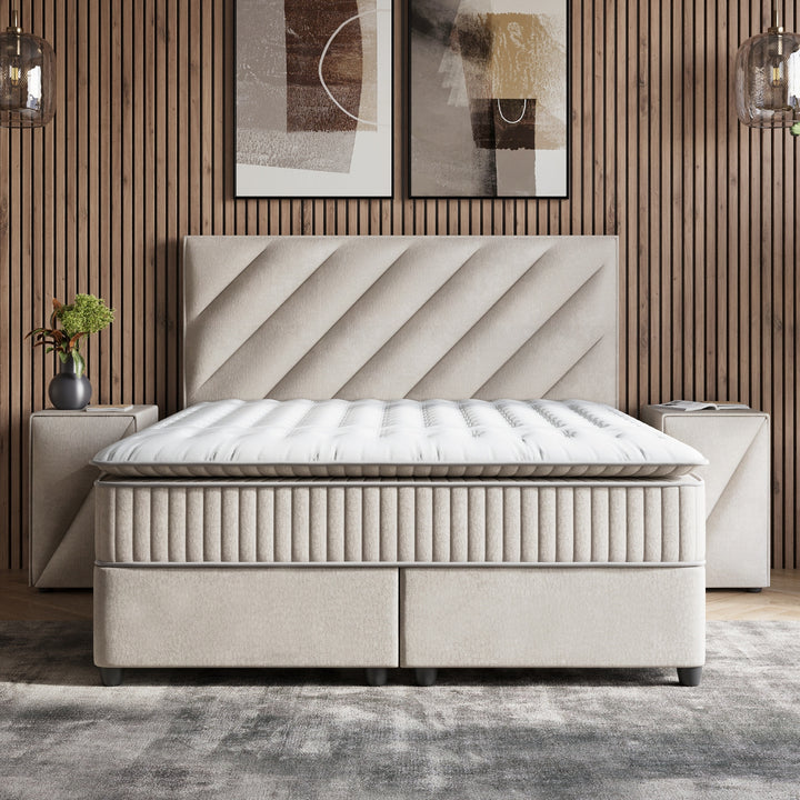 Boxspring met Opbergruimte iHome - Complete set - Luxe 7-zone matrassen 500 pockets/m²