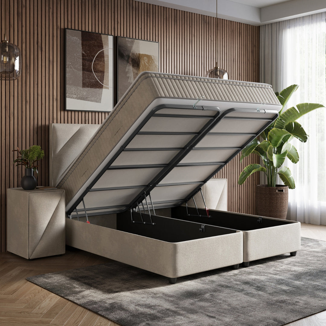 Boxspring met Opbergruimte iHome - Complete set - Luxe 7-zone matrassen 500 pockets/m²