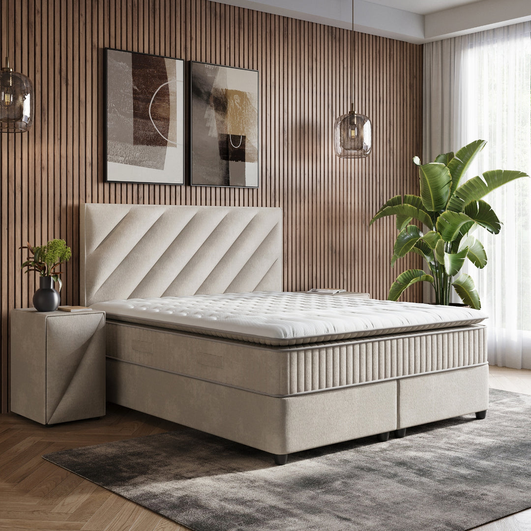 Boxspring met Opbergruimte iHome - Complete set - Luxe 7-zone matrassen 500 pockets/m²