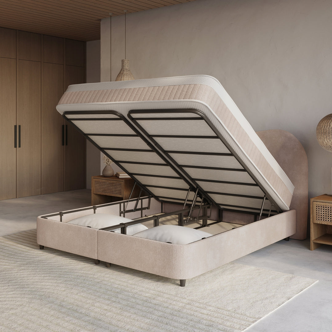 Boxspring met Opbergruimte Arcus - Complete Set inclusief Luxe 7-zone Matras 750 pockets/m²