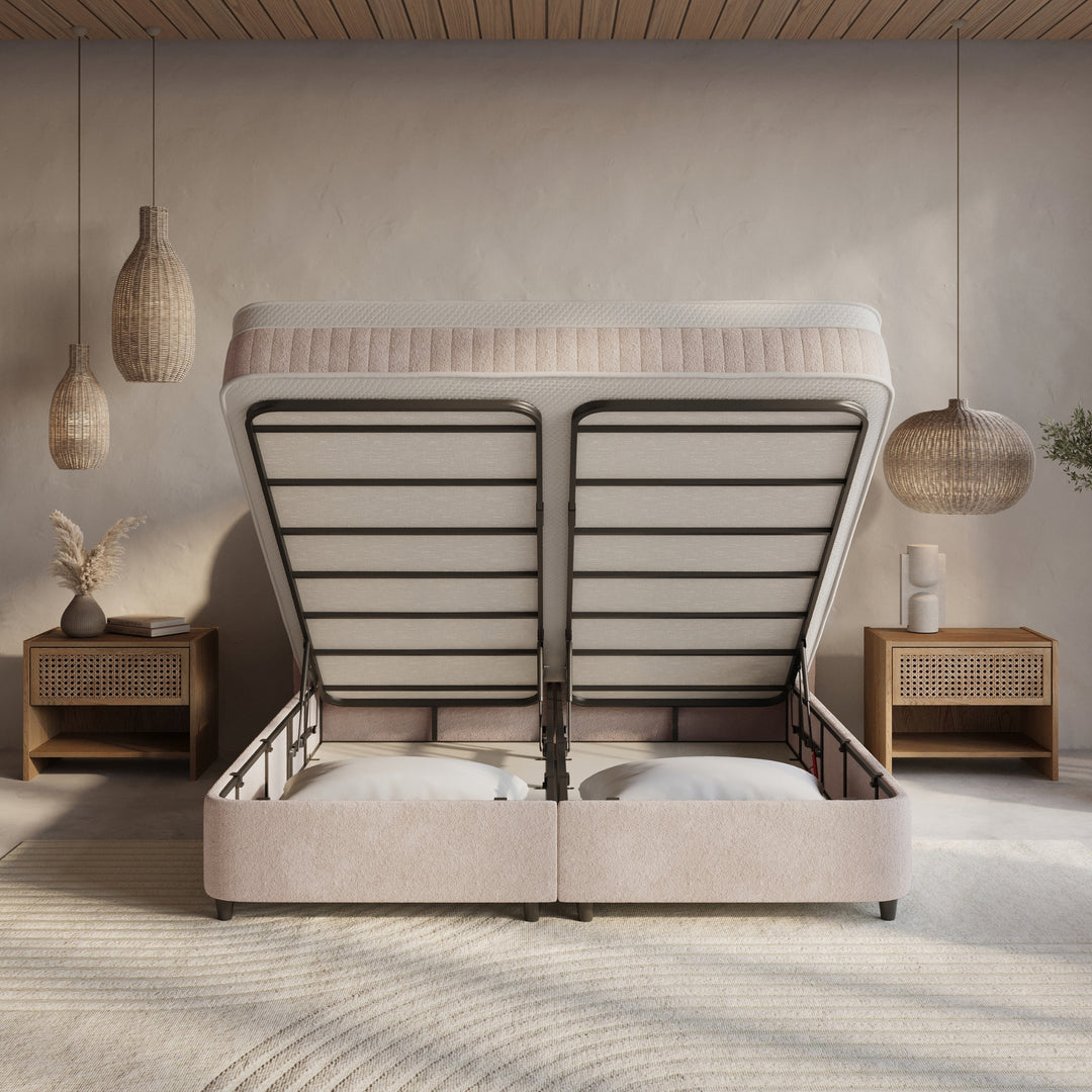 Boxspring met Opbergruimte Arcus - Complete Set inclusief Luxe 7-zone Matras 750 pockets/m²