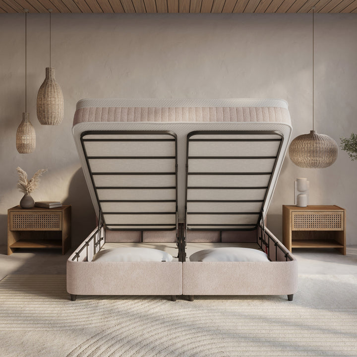 Boxspring met Opbergruimte Arcus - Complete Set inclusief Luxe 7-zone Matras 750 pockets/m²