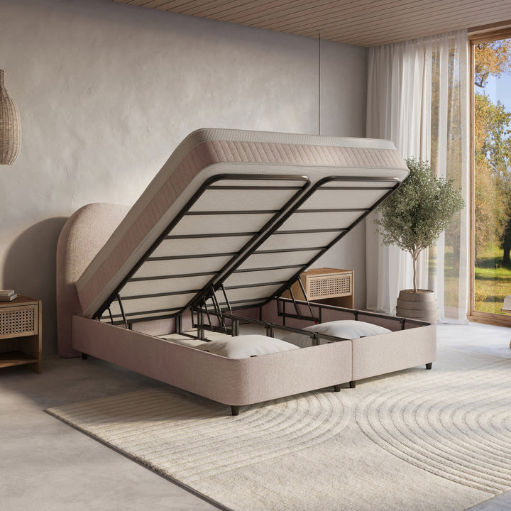 Boxspring met Opbergruimte Arcus - Complete Set inclusief Luxe 7-zone Matras 750 pockets/m²