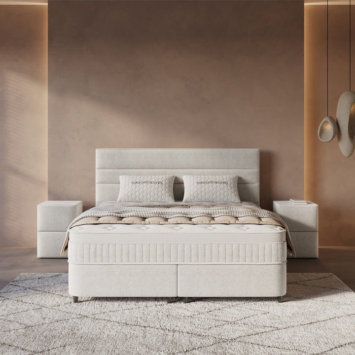 Boxspring met Opbergruimte Horizon - Complete Set inclusief Luxe 7-zone Matras 750 pockets/m²