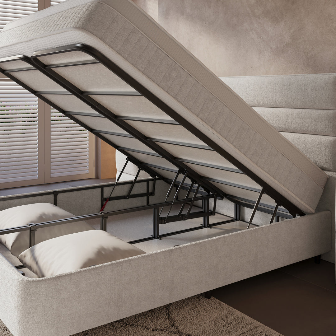 Boxspring met Opbergruimte Horizon - Complete Set inclusief Luxe 7-zone Matras 750 pockets/m²