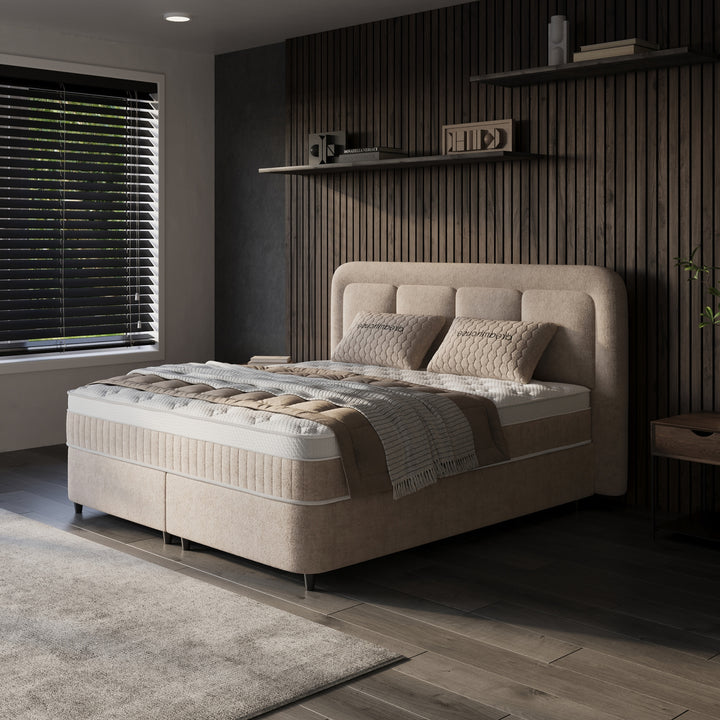 Boxspring met Opbergruimte Velar - Complete Set inclusief Luxe 7-zone Matras 750 pockets/m²