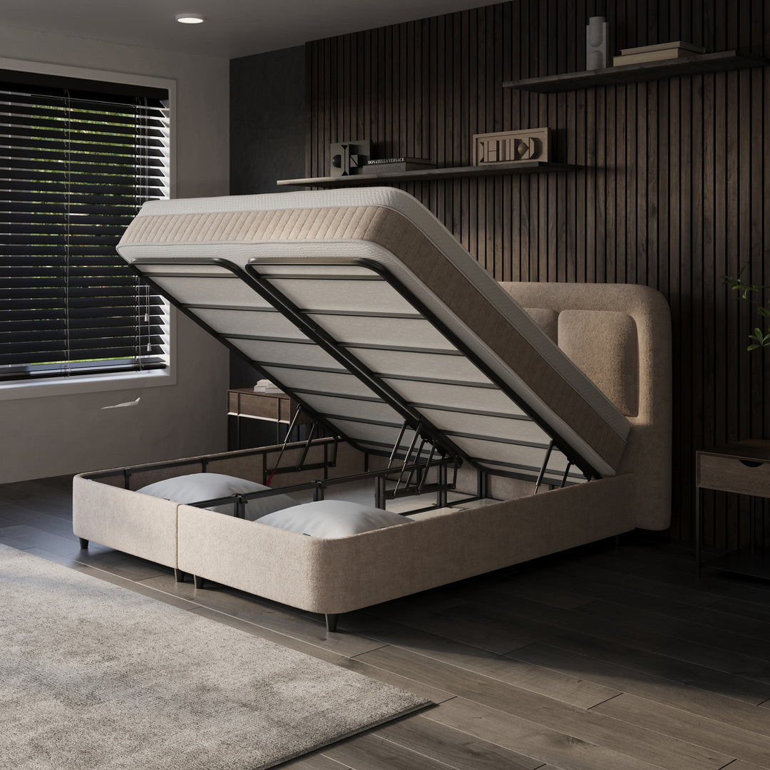 Boxspring met Opbergruimte Velar - Complete Set inclusief Luxe 7-zone Matras 750 pockets/m²