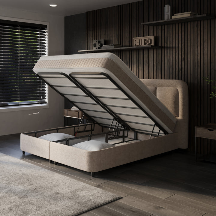 Boxspring met Opbergruimte Velar - Complete Set inclusief Luxe 7-zone Matras 750 pockets/m²