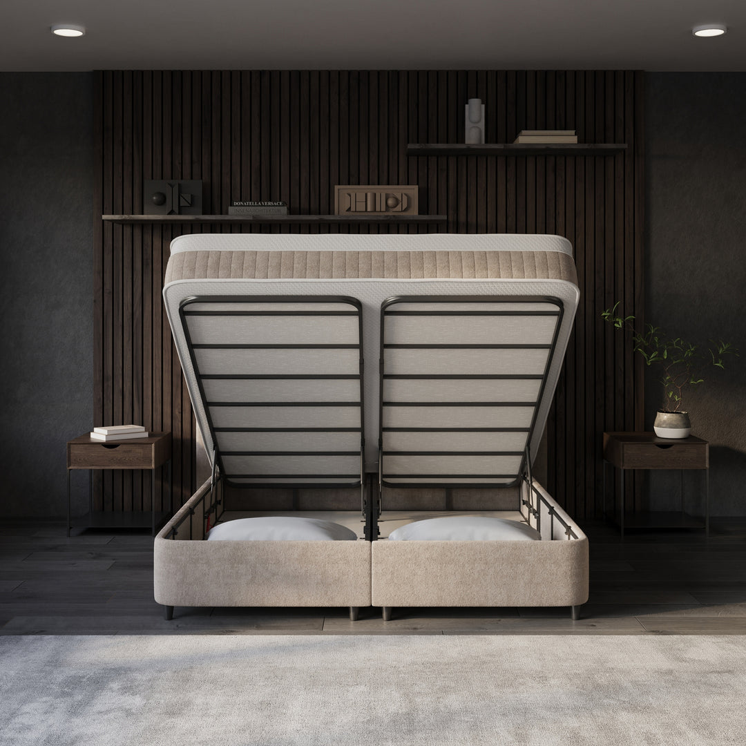 Boxspring met Opbergruimte Velar - Complete Set inclusief Luxe 7-zone Matras 750 pockets/m²