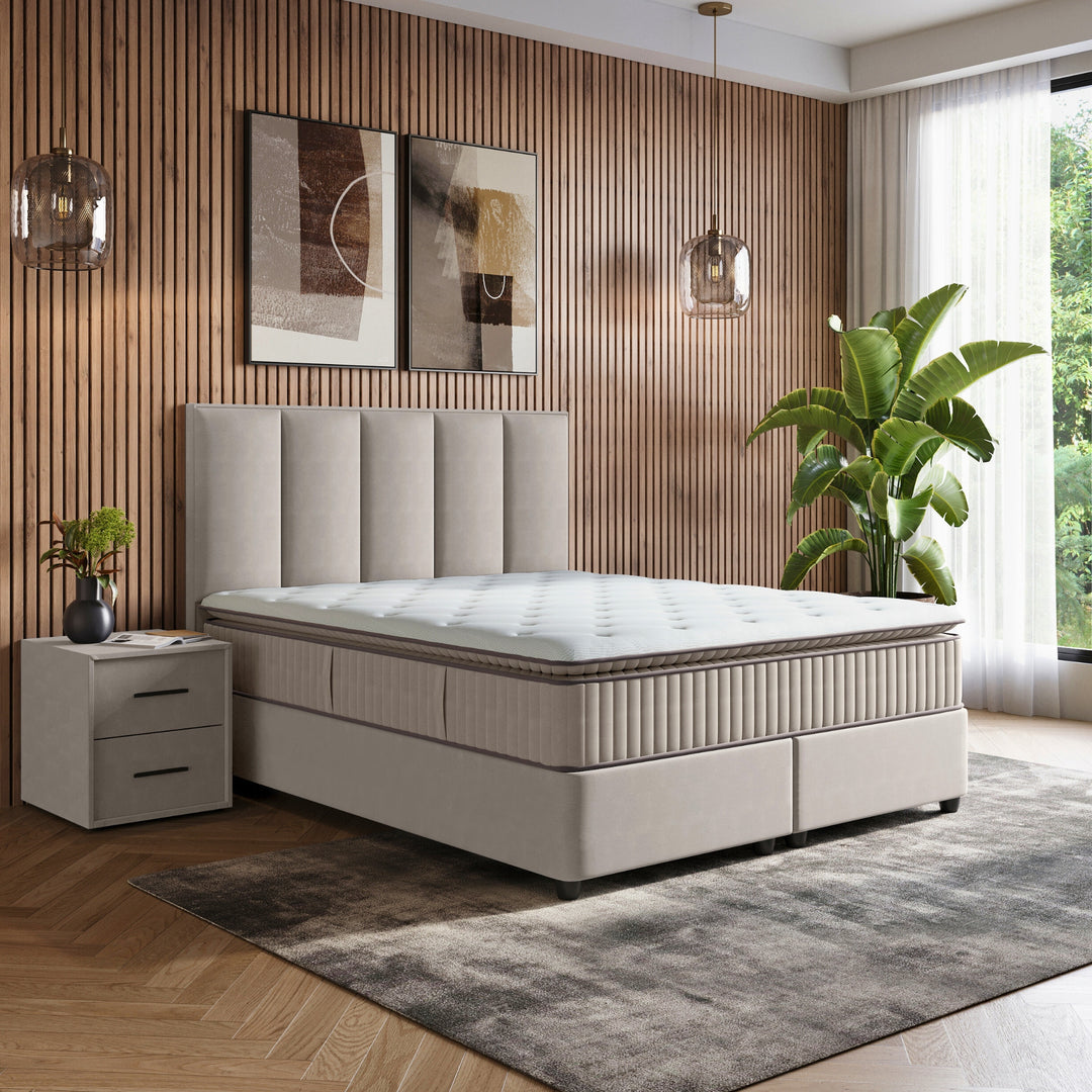 Boxspring met Opbergruimte iDream - Complete Set - Luxe 7-zone Matras