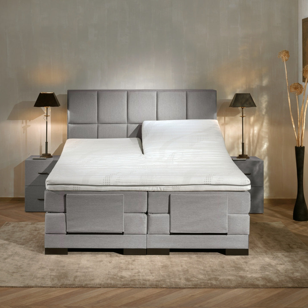 Elektrische Boxspring iBriljant - Complete Set - Luxe Orthopedische 7-zone Matrassen - Gratis Topper en Draadloze Bediening