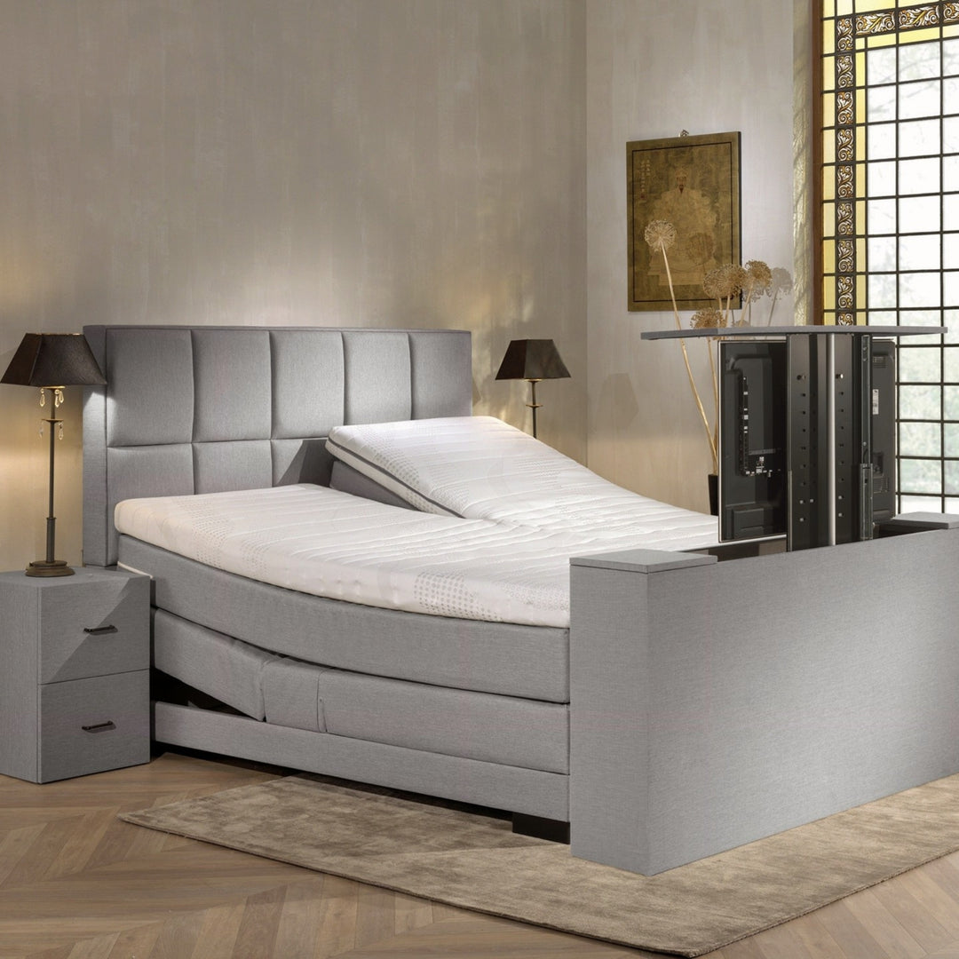 Elektrische Boxspring iBriljant - Complete Set - Luxe Orthopedische 7-zone Matrassen - Gratis Topper en Draadloze Bediening