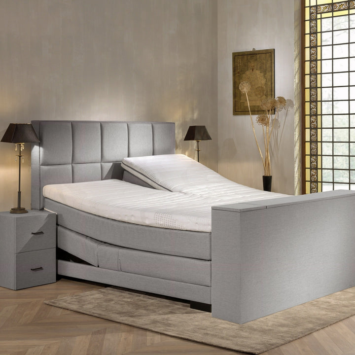 Elektrische Boxspring iBriljant - Complete Set - Luxe Orthopedische 7-zone Matrassen - Gratis Topper en Draadloze Bediening