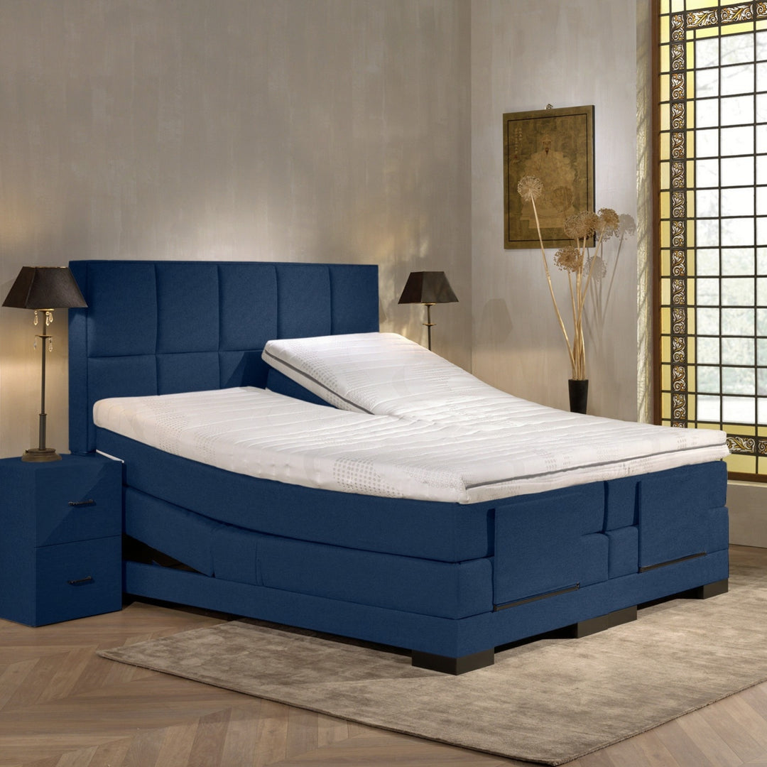 Elektrische Boxspring iBriljant - Complete Set - Luxe Orthopedische 7-zone Matrassen - Gratis Topper en Draadloze Bediening