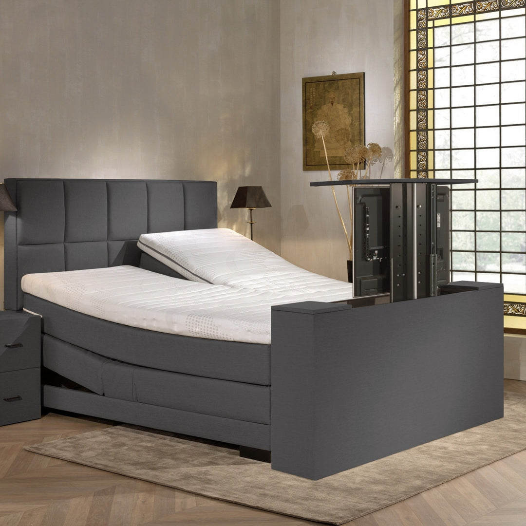 Elektrische Boxspring iBriljant - Complete Set - Luxe Orthopedische 7-zone Matrassen - Gratis Topper en Draadloze Bediening