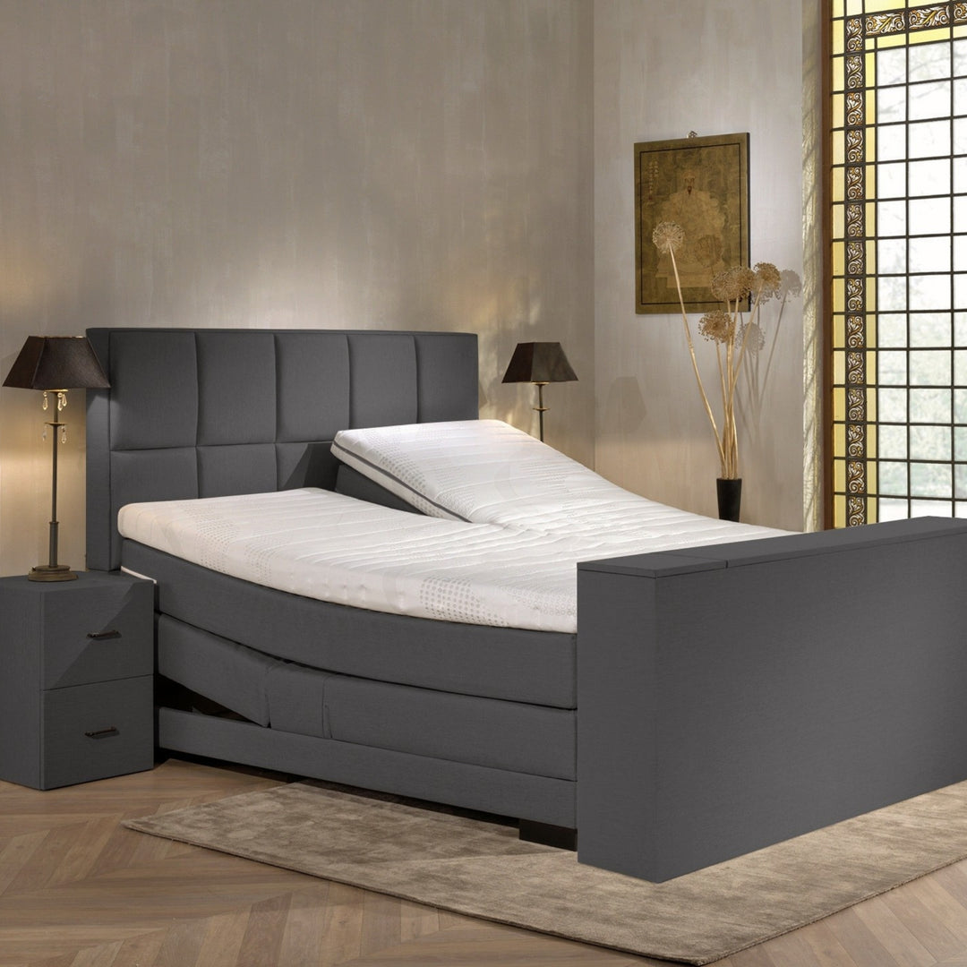 Elektrische Boxspring iBriljant - Complete Set - Luxe Orthopedische 7-zone Matrassen - Gratis Topper en Draadloze Bediening