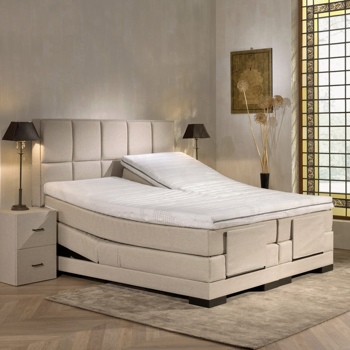 Elektrische Boxspring iBriljant - Complete Set - Luxe Orthopedische 7-zone Matrassen - Gratis Topper en Draadloze Bediening