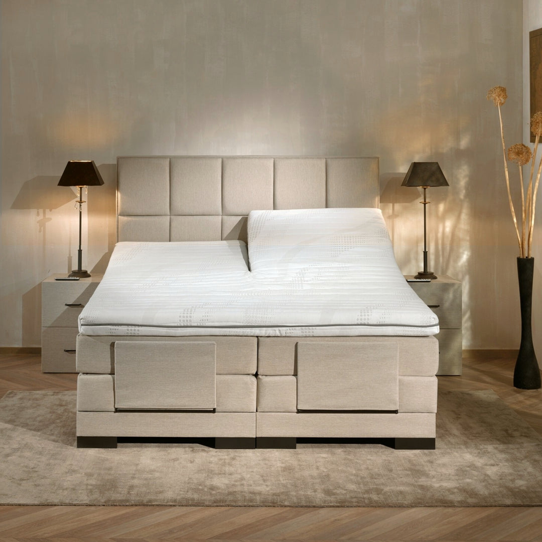 Elektrische Boxspring iBriljant - Complete Set - Luxe Orthopedische 7-zone Matrassen - Gratis Topper en Draadloze Bediening