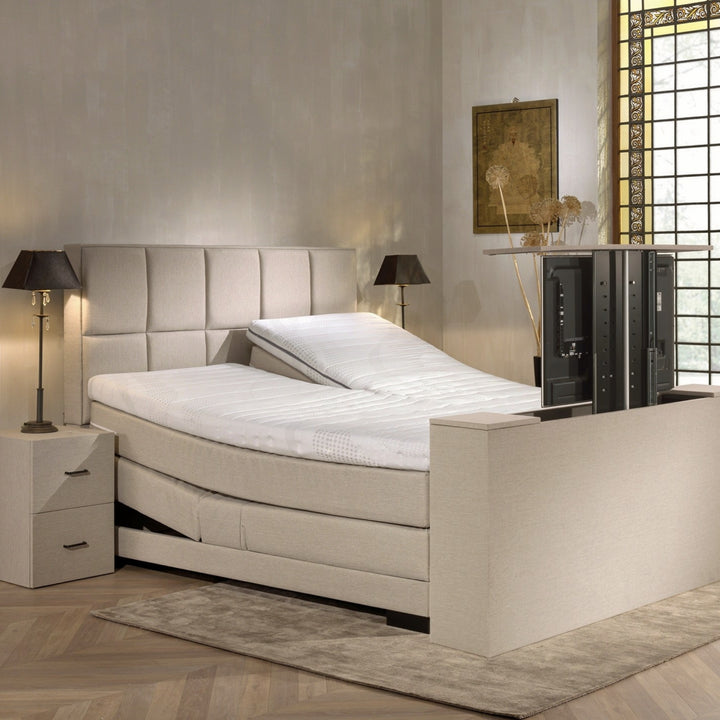 Elektrische Boxspring iBriljant - Complete Set - Luxe Orthopedische 7-zone Matrassen - Gratis Topper en Draadloze Bediening