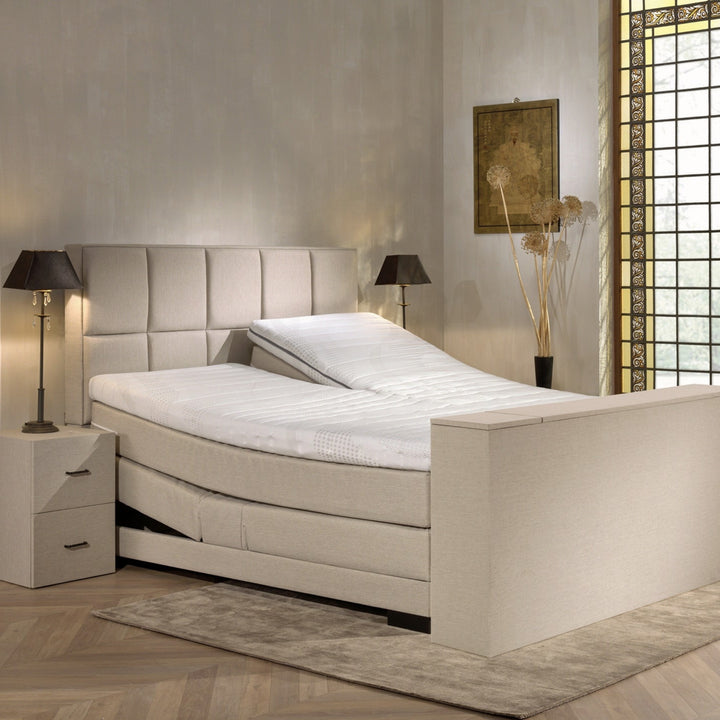 Elektrische Boxspring iBriljant - Complete Set - Luxe Orthopedische 7-zone Matrassen - Gratis Topper en Draadloze Bediening