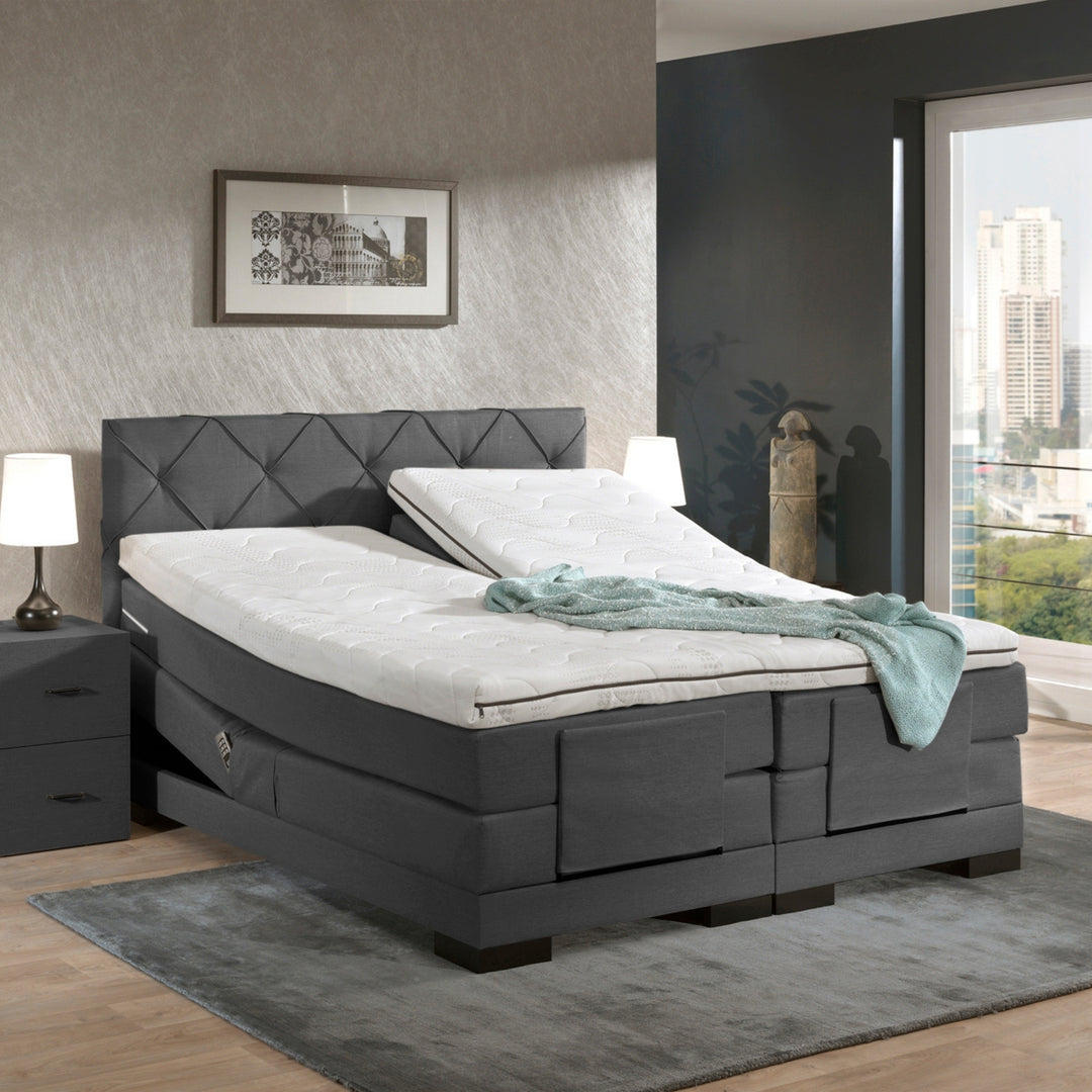 Elektrische Boxspring iElegant - Complete Set - Luxe Orthopedische 7-zone Matrassen - Gratis Topper en Draadloze Bediening