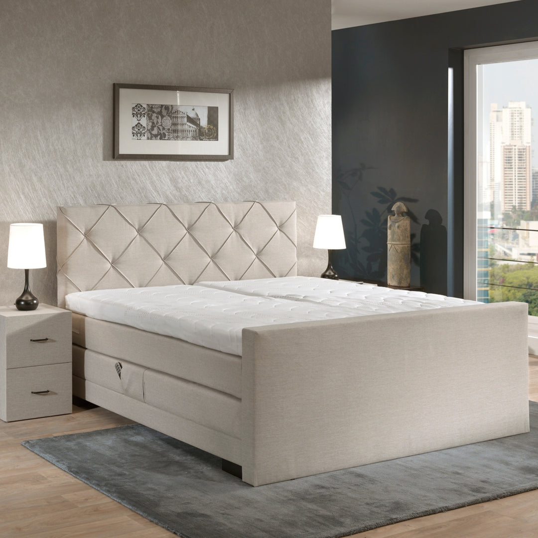 Elektrische Boxspring iElegant - Complete Set - Luxe Orthopedische 7-zone Matrassen - Gratis Topper en Draadloze Bediening