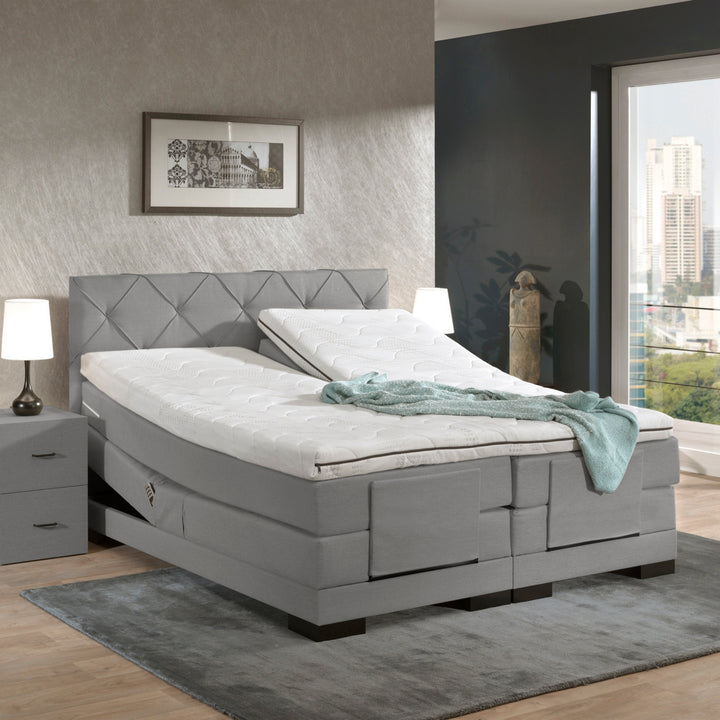 Elektrische Boxspring iElegant - Complete Set - Luxe Orthopedische 7-zone Matrassen - Gratis Topper en Draadloze Bediening