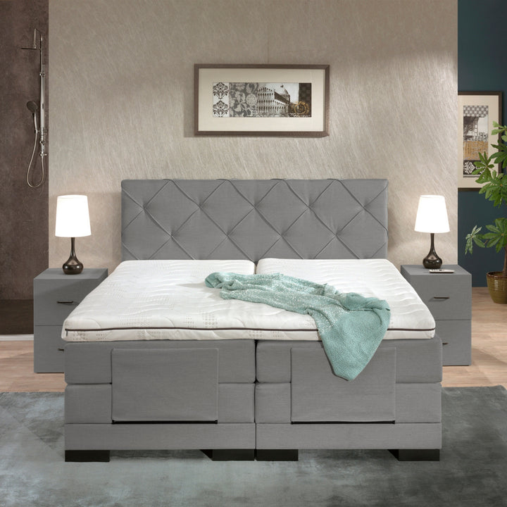 Elektrische Boxspring iElegant - Complete Set - Luxe Orthopedische 7-zone Matrassen - Gratis Topper en Draadloze Bediening