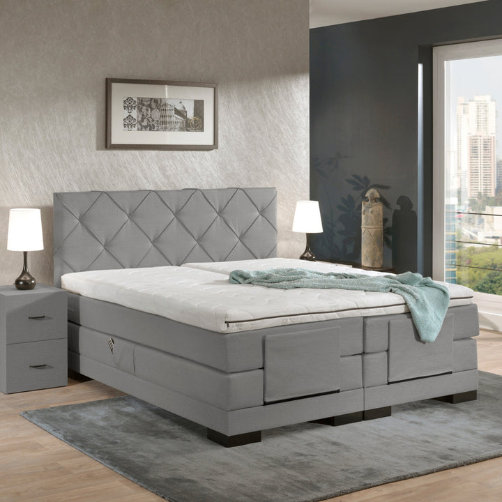 Elektrische Boxspring iElegant - Complete Set - Luxe Orthopedische 7-zone Matrassen - Gratis Topper en Draadloze Bediening