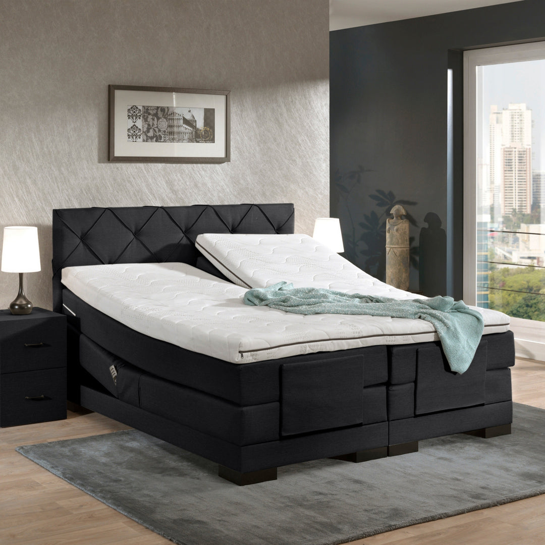 Elektrische Boxspring iElegant - Complete Set - Luxe Orthopedische 7-zone Matrassen - Gratis Topper en Draadloze Bediening