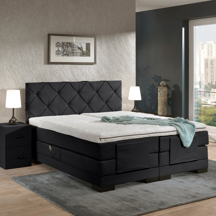 Elektrische Boxspring iElegant - Complete Set - Luxe Orthopedische 7-zone Matrassen - Gratis Topper en Draadloze Bediening