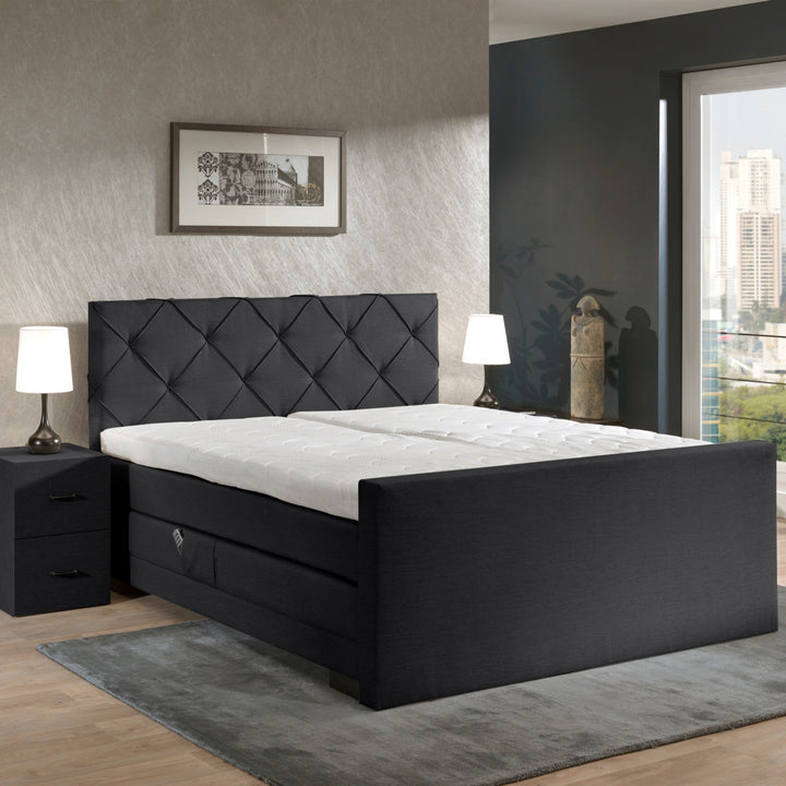 Elektrische Boxspring iElegant - Complete Set - Luxe Orthopedische 7-zone Matrassen - Gratis Topper en Draadloze Bediening