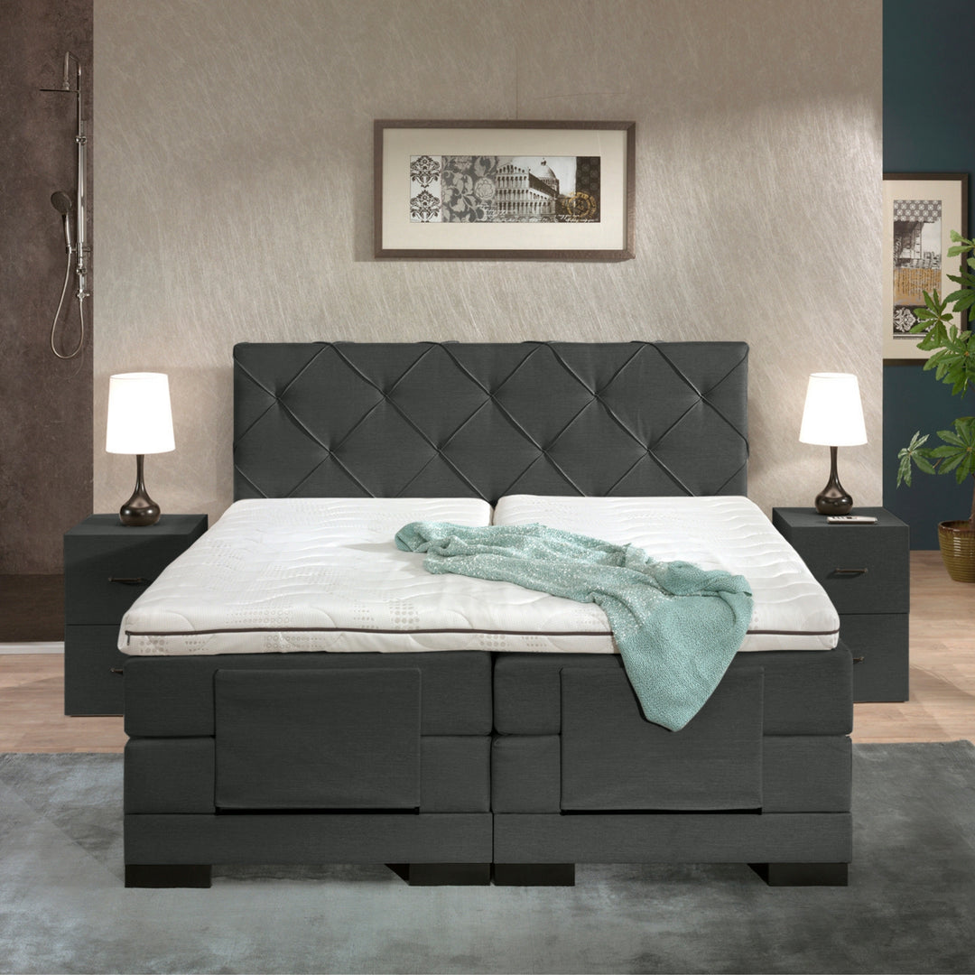 Elektrische Boxspring iElegant - Complete Set - Luxe Orthopedische 7-zone Matrassen - Gratis Topper en Draadloze Bediening