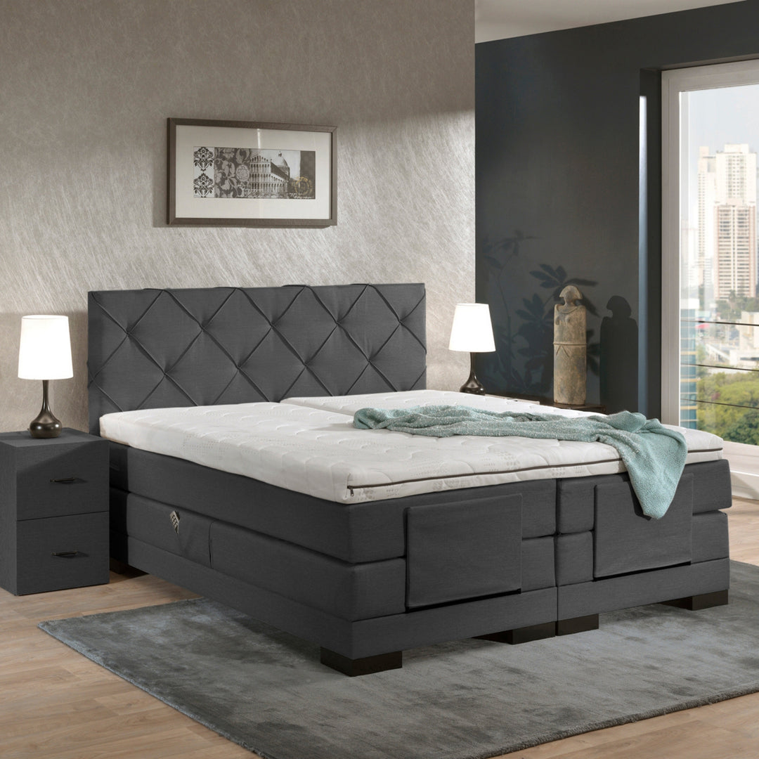 Elektrische Boxspring iElegant - Complete Set - Luxe Orthopedische 7-zone Matrassen - Gratis Topper en Draadloze Bediening