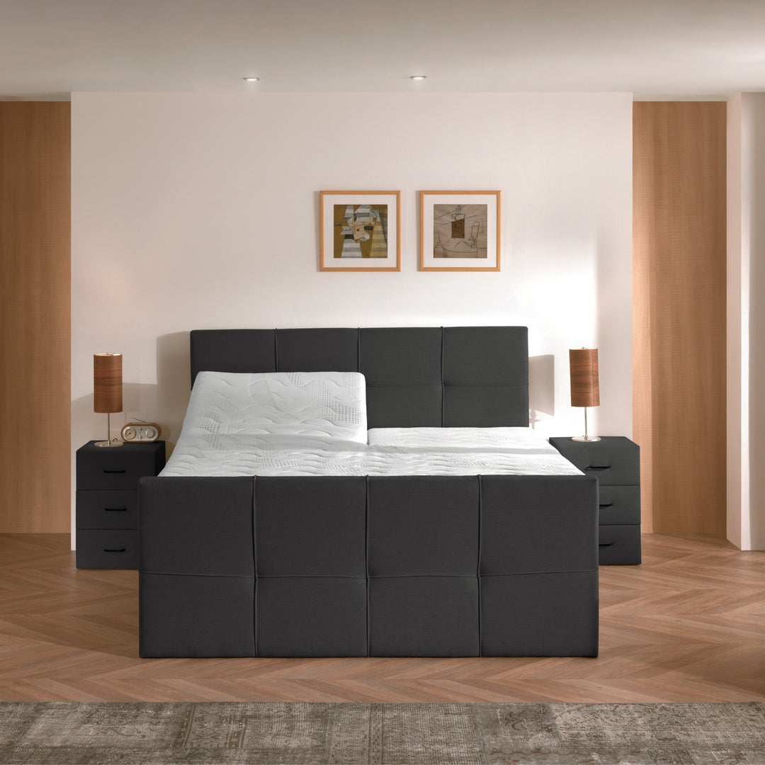 Elektrische Boxspring iElite - Complete Set - Luxe Orthopedische 7-zone Matrassen - Gratis Topper en Draadloze Bediening