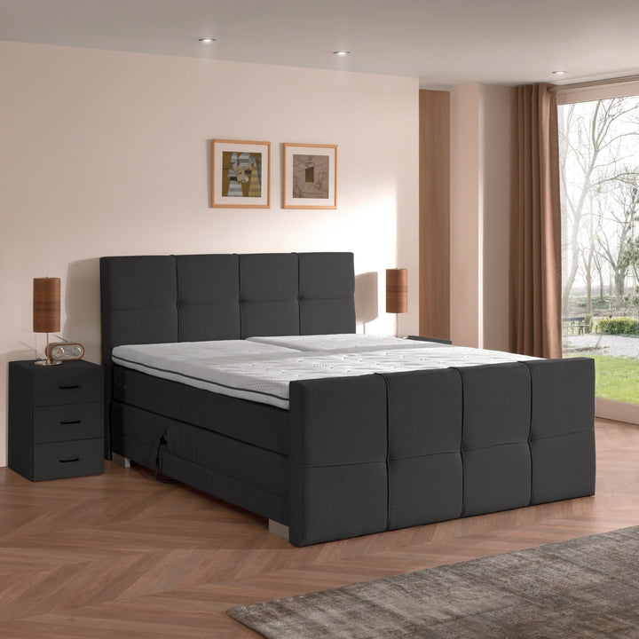 Elektrische Boxspring iElite - Complete Set - Luxe Orthopedische 7-zone Matrassen - Gratis Topper en Draadloze Bediening