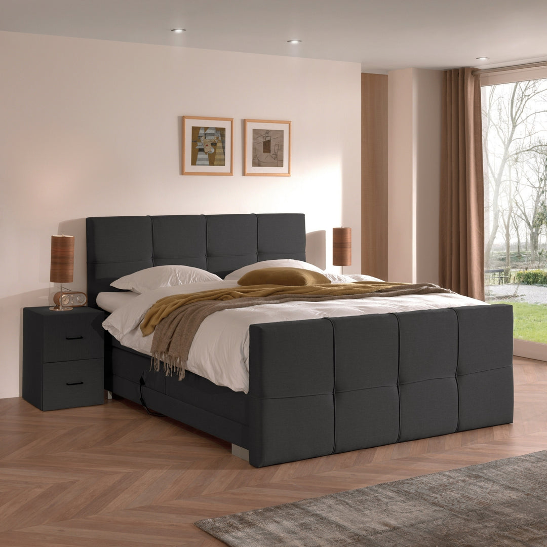 Elektrische Boxspring iElite - Complete Set - Luxe Orthopedische 7-zone Matrassen - Gratis Topper en Draadloze Bediening