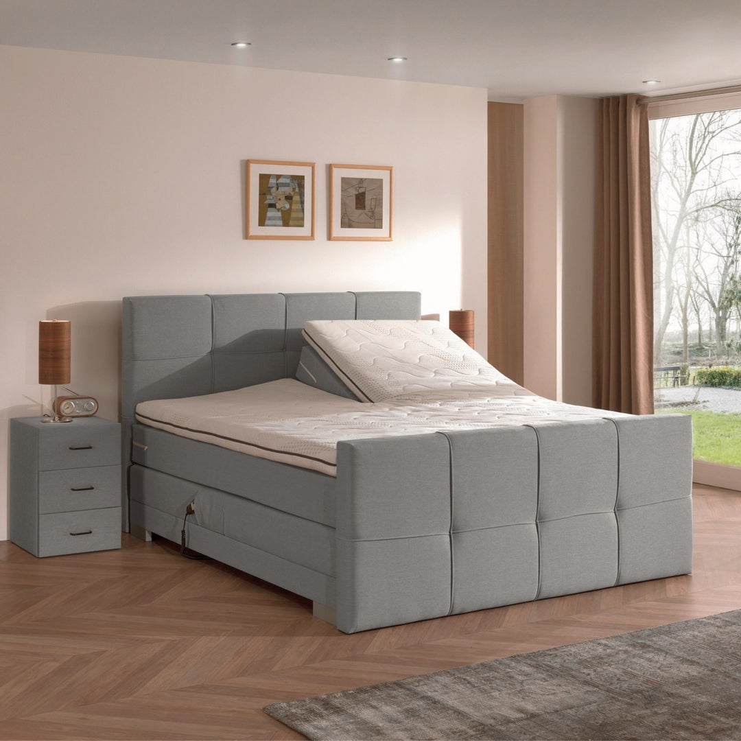 Elektrische Boxspring iElite - Complete Set - Luxe Orthopedische 7-zone Matrassen - Gratis Topper en Draadloze Bediening