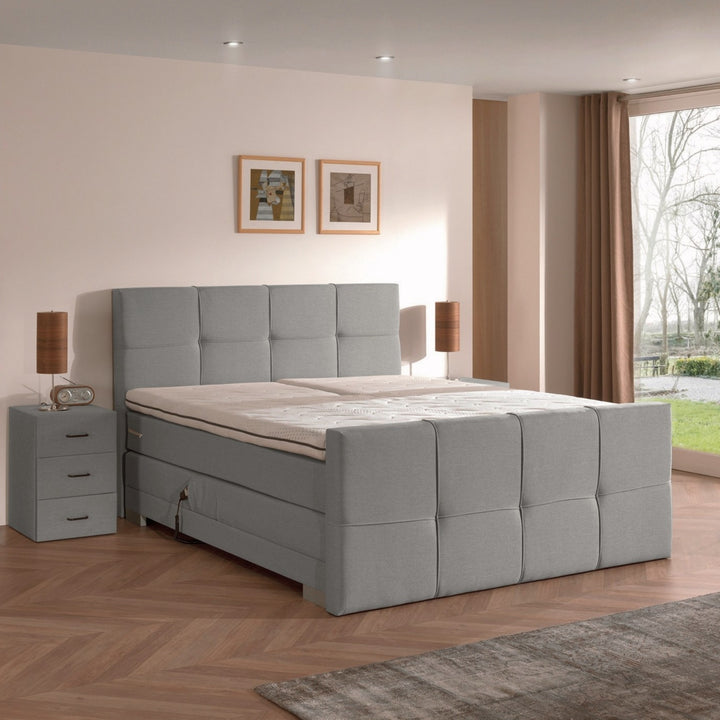 Elektrische Boxspring iElite - Complete Set - Luxe Orthopedische 7-zone Matrassen - Gratis Topper en Draadloze Bediening