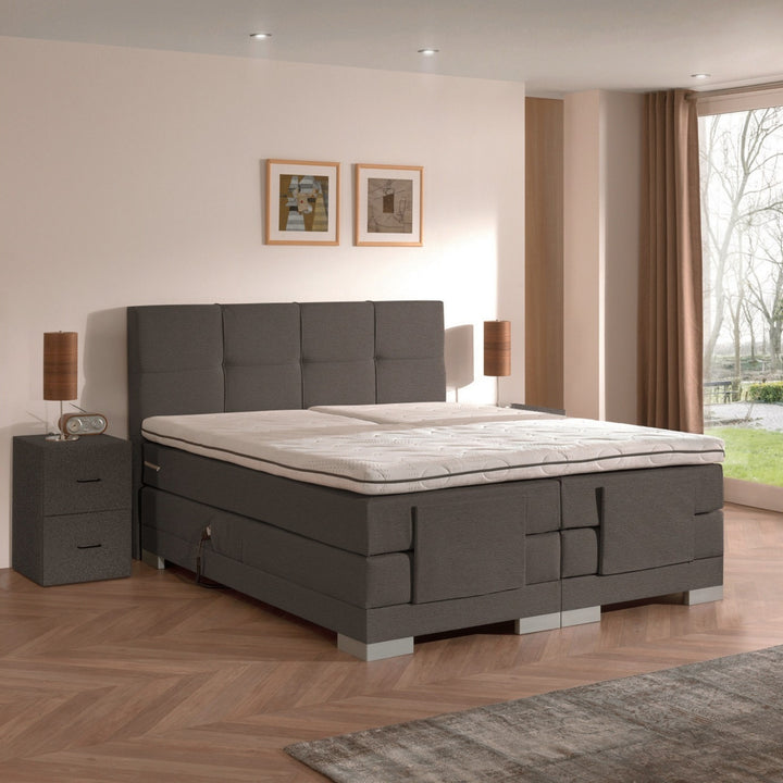 Elektrische Boxspring iElite - Complete Set - Luxe Orthopedische 7-zone Matrassen - Gratis Topper en Draadloze Bediening