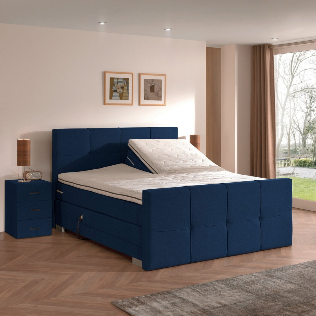 Elektrische Boxspring iElite - Complete Set - Luxe Orthopedische 7-zone Matrassen - Gratis Topper en Draadloze Bediening