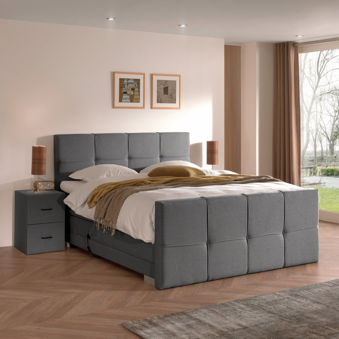 Elektrische Boxspring iElite - Complete Set - Luxe Orthopedische 7-zone Matrassen - Gratis Topper en Draadloze Bediening