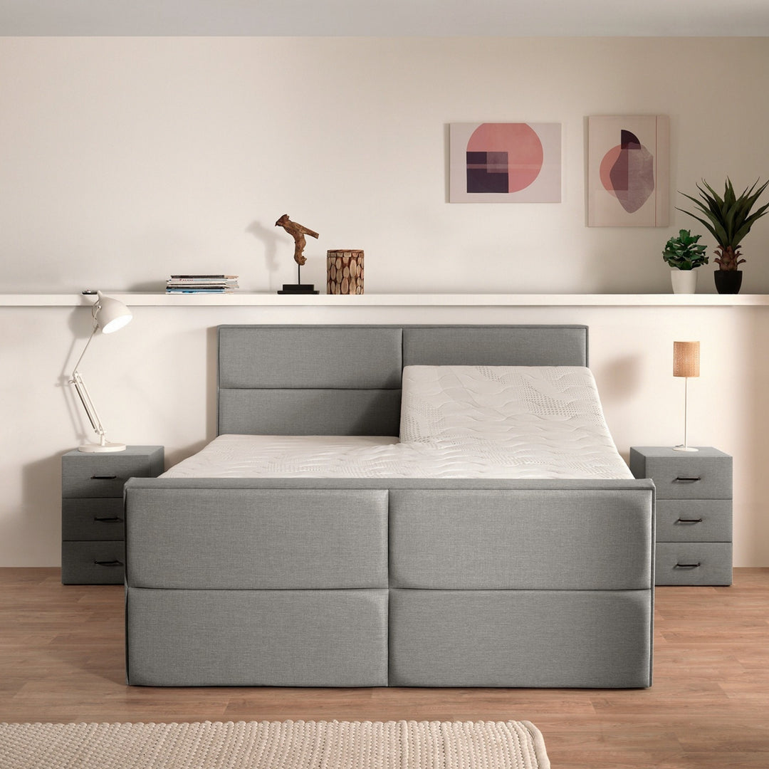 Elektrische Boxspring iExcellent - Complete Set - Luxe Orthopedische 7-zone Matrassen - Gratis Topper en Draadloze Bediening