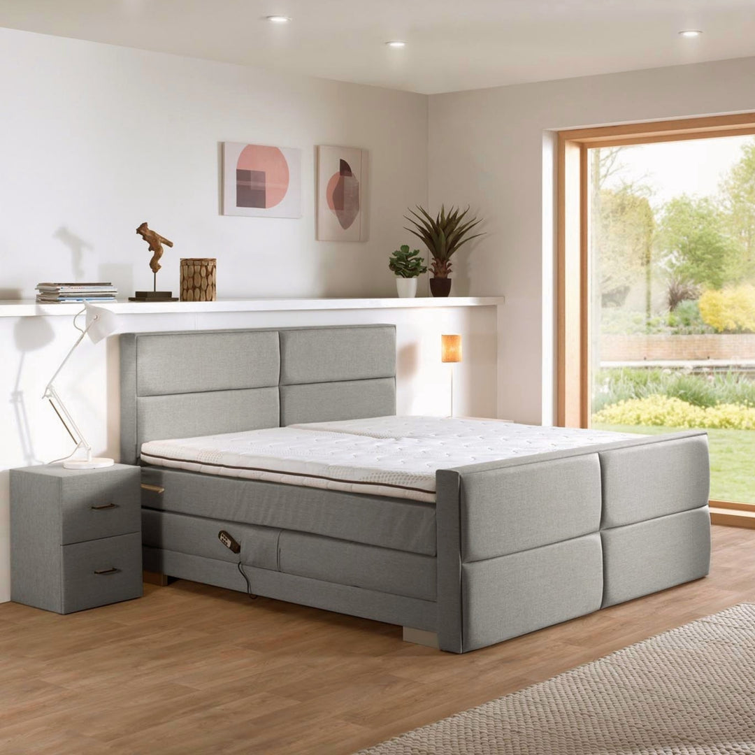 Elektrische Boxspring iExcellent - Complete Set - Luxe Orthopedische 7-zone Matrassen - Gratis Topper en Draadloze Bediening