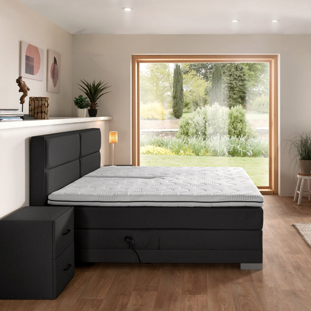 Elektrische Boxspring iExcellent - Complete Set - Luxe Orthopedische 7-zone Matrassen - Gratis Topper en Draadloze Bediening