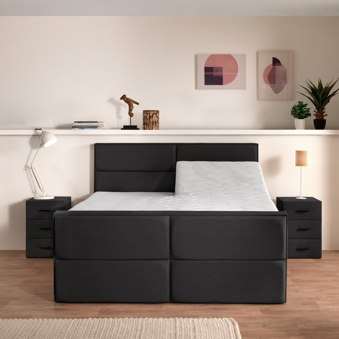 Elektrische Boxspring iExcellent - Complete Set - Luxe Orthopedische 7-zone Matrassen - Gratis Topper en Draadloze Bediening