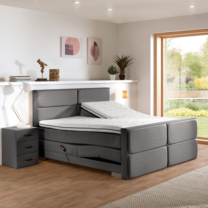 Elektrische Boxspring iExcellent - Complete Set - Luxe Orthopedische 7-zone Matrassen - Gratis Topper en Draadloze Bediening