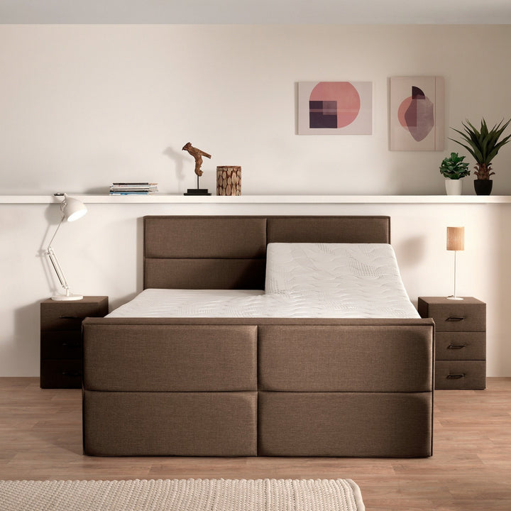 Elektrische Boxspring iExcellent - Complete Set - Luxe Orthopedische 7-zone Matrassen - Gratis Topper en Draadloze Bediening