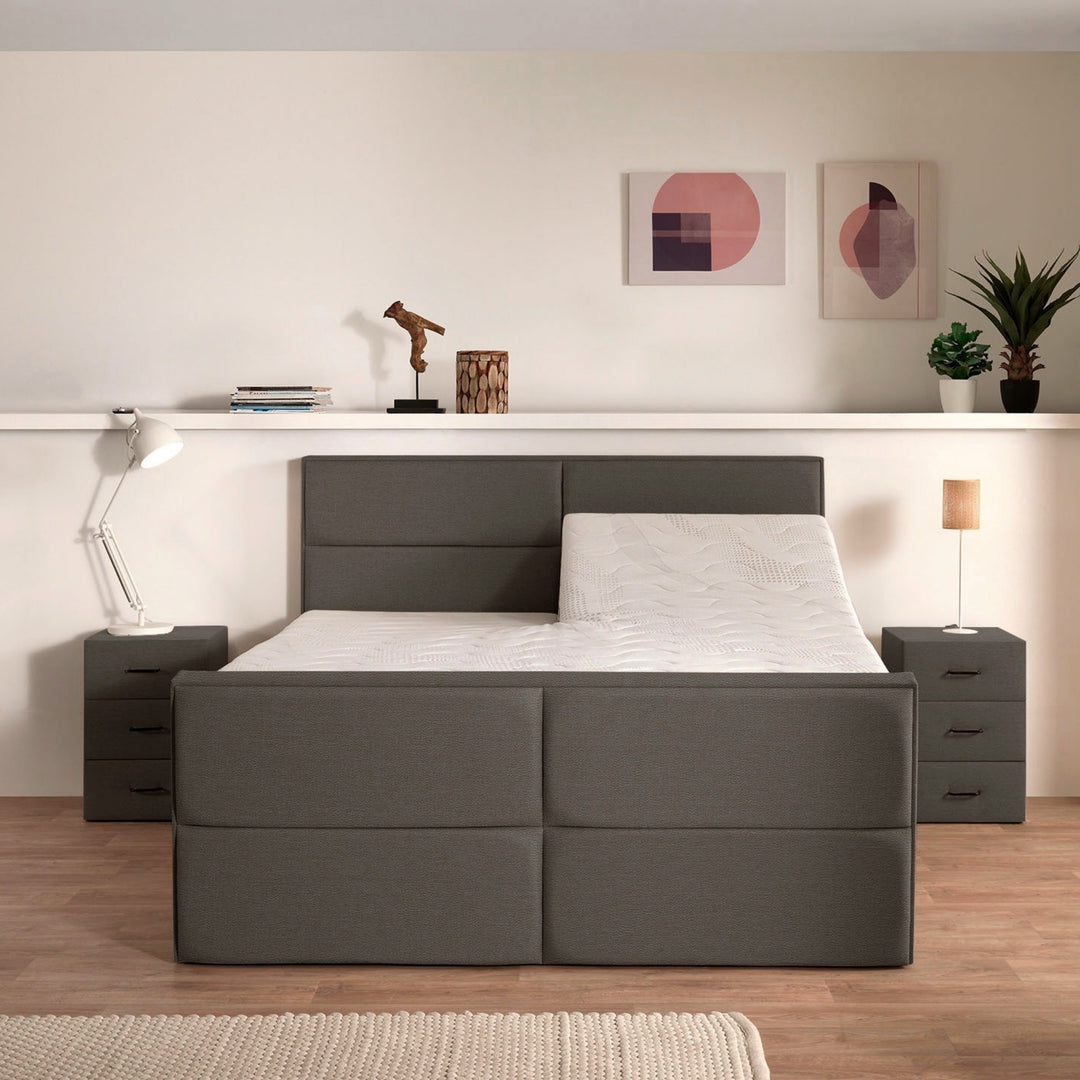 Elektrische Boxspring iExcellent - Complete Set - Luxe Orthopedische 7-zone Matrassen - Gratis Topper en Draadloze Bediening