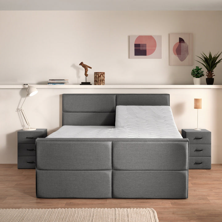 Elektrische Boxspring iExcellent - Complete Set - Luxe Orthopedische 7-zone Matrassen - Gratis Topper en Draadloze Bediening